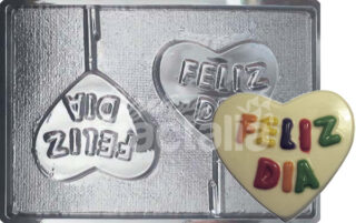 Molde Corazones feliz dia x2