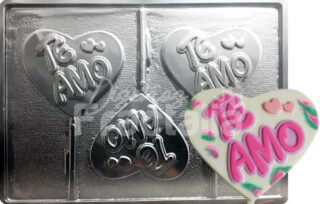 Molde Corazones Te amo x3