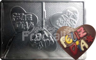 Molde Corazones Feliz dia x3