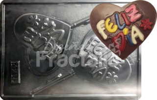 Molde Corazones feliz dia x2