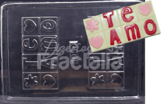 Molde Tarjetas te amo x2