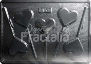 Molde Corazones planos x5