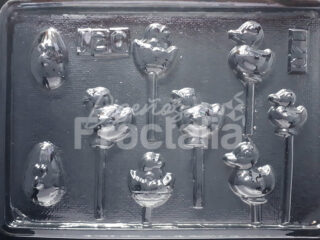 Molde Patos pollos y huevos de pascua