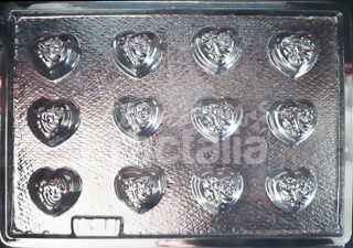 Molde Bombon corazon con flores