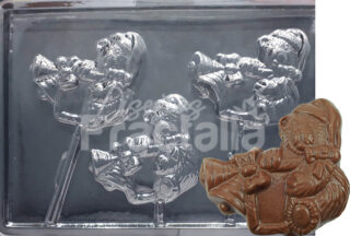 Molde osos de navidad abrazando regalo