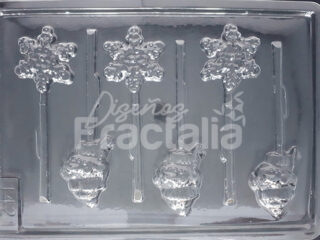 Molde copos y munecos de nieve