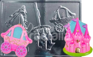 Molde princesa, castillo y carruaje