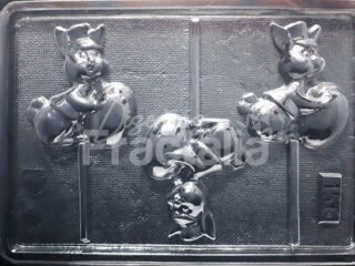 Molde Conejos empujando huevo