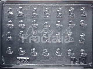 Molde Miniaturas conejos y pollos