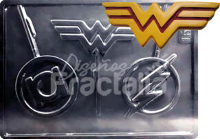 Molde escudos Linterna Verde, Mujer Maravilla y Flash