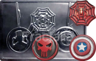 Molde escudos Capitán América, Spiderman y el Castigador