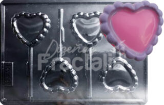 Molde corazones chupeta x4