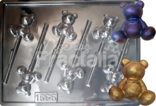 Molde chupeta osos con corbatín x6