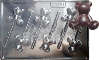 Molde chupeta osita con moño x6