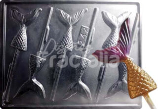 Molde Cola de Sirena Chupeta x6