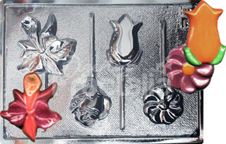 Molde Orquideas rosas y margaritas