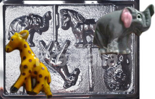 Molde Elefante jirafa leon y caballo