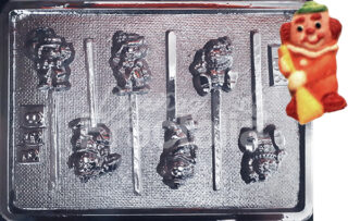 Molde Payasos con bombas y escoba