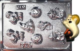 Molde Brujas fantasmas calabazas y sombreros