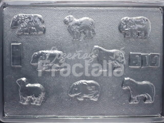 Molde Caballo elefante oveja y rinoceronte