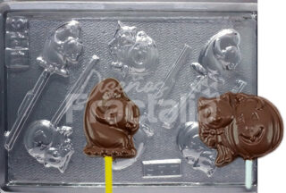 Molde Fantasma y gato con calabaza