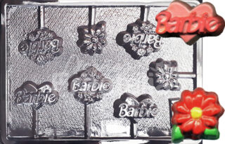 Molde Personajes Barbie flores mariposas