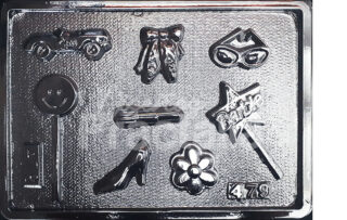 Molde Personajes Barbie zapatillas gafas auto