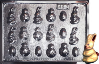 Molde Conejos pollos y huevos