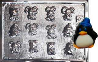 Molde Conejos pinguinos y osos