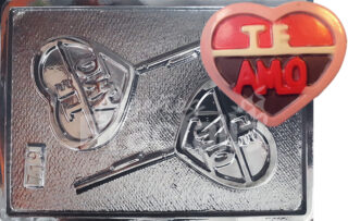 Molde Corazones te amo x2