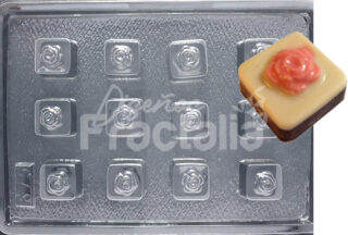 Molde Bombon cuadrado con rosa