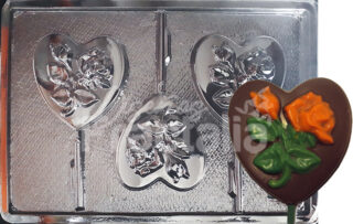 Molde Corazon con ramo de rosas