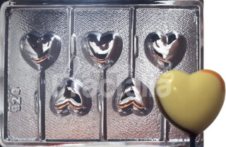 Molde Corazon chupeta x5