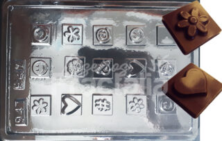 Molde Corazones flores y caras