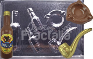 Molde gelatina cenicero, botellas, pipa