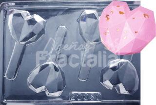 Molde especial paleta corazon facetado