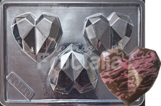 Molde corazon facetado mediano