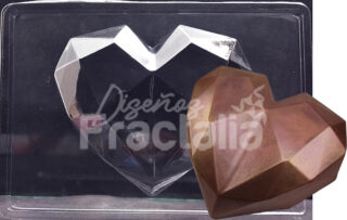 Corazon Facetado Molde-contramolde-siliconado