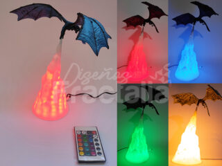 Lámpara rgb Dragon juego de tronos