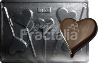 Molde Corazones planos x5
