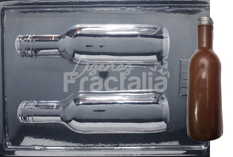 Molde botella vino pequena 3d