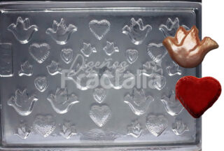 Molde Apliques fresas palomas y corazones