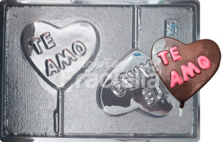 Molde Corazones te amo x2